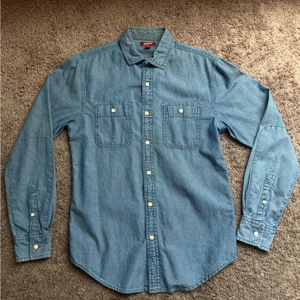 Arizona Men’s Blue Denim button up shirt